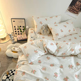 Purpdrank  Fresh Style Bedding Set 100% Cotton Bed Linen Set for Home постельное бельё набор Soft Duvet Cover Pillowcase with Bedsheets