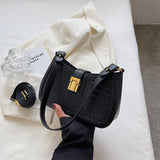 Purpdrank  Shoulder Bags For Women Luxury Designer Handbags Dual Straps Crocodile Pattern Underarm Bag The Latest Crossbody Bags