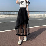 Purpdrank  Maxi Black Long Woman Skirt A Line Skirts for Women Stylish New In Aesthetic Chic and Elegant Casual V Harajuku Summer Y2k