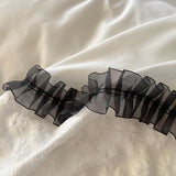 Purpdrank  Ins Princess Bedding Set Lace Ruffles Embroidery Skin-Friendly Quilt Cover Set 4PCS Skirt Bed Sheet Queen Size For Girls Women