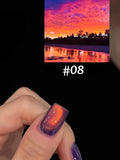 Purpdrank  12ML 10-Color Blue Series Blue Eyes Star Sea Cat Eye Gel Nail Polish New Summer Flash Lamp Cat Eye Nail Polish Nail Art