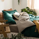 Purpdrank  Four Piece Set of Pure Cotton Summer Bed Sheets, Quilt Covers, New Family Fitted Sheets, Bedding