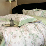 Purpdrank  Luxury Digital Printing Flowers and Plants Bedding Set Lyocell Eucalyptus Fiber Soft Silky Duvet Cover Bed Sheet Pillowcase 4Pcs