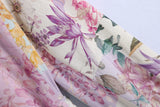 Purpdrank  Beach Wear High Waist Loose Vestidos Boho Floral Print Summer Dress for Women Vintage O-neck Long Sleeve Dresses