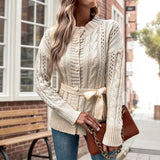 Purpdrank  Autumn and Winter 2025 New Fried Dough Twists Pattern Button Cardigan Sweater Coat Women