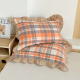 Purpdrank  Cotton Lace Pillow Cover One Pair 48x74cm Pillow Core Inner Liner Washable Bedroom Decoration Pillow Case Bedding Accessories