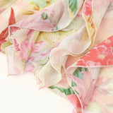 Purpdrank  Fashion Semi Sheer Floral Print Wood ears Ruffles V neck Pullover Shirt Women Full Flare Sleeve Loose Chiffon Blouses Tops