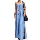 Purpdrank  Plus Size New Sexy and Loose Fitting Denim Long Dress with Straps Unique Design Showcasing Personal Charm and Fashionable Dress