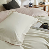 Purpdrank  3/4Pcs Simple Hotel Style 600TC Egyptian Cotton Bedding Set Single Queen king Duvet Cover Set Flat/Fitted Bed Sheet Pillowcases