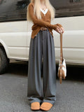 Purpdrank  High Quality Wide Leg Pants Women Streetwear Black Baggy Suit Pants Summer Korean High Waist Casual All Match Straight Trousers