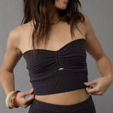 Purpdrank  Strapless Knitted Tube Crop Top Vest Women Hollow Out Sleeveless Summer Backless Tank Vintage Fashion Y2K Clothing
