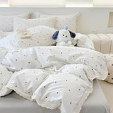 Purpdrank  Princess Style Bedding Sets Ruffle Lace Quilt Cover Romantic Print Bedclothes Bedroom Decor Woman Girl Duvet Cover Home Textiles