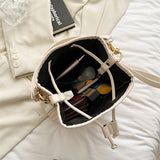 Purpdrank  Straw Woven Design Crossbody Bags For Women Summer Beach Drawstring Bucket Shoulder Bag Big Capacity Designer Handbag
