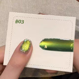 Purpdrank  TC 10ML New Star Bamboo Cat Eye Nail Supplies Pavilion Strobe Green Glass Bead Cat Eye Magnetic Gel Polish Summer Nails