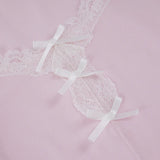 Purpdrank  Y2K Hot Girl Lace Hem 2 Piece Set Fashion Bow Long Sleeve Crop Top & Bodycon Mini Skirt Matching Suits Casual Women Outfit