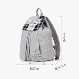 Purpdrank  Checkered Backpack Women Y2k Large Capacity Soft Canvas Black Gray Covered Type Drawstring Drawstring Travel Commuting Backpack