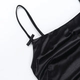 Purpdrank  Sexy Bal Silk Dr with  Knot Strap for Women High Waist ort Skirt European Sle No Sve One oulder Zipper