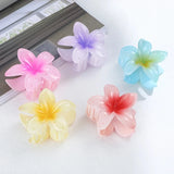 Purpdrank  Gradient 8cm Large Flower Acrylic Hair Clip for Women Sweet Hairpins Hair Claws Crab Clamp Barrettes Hawaiian Hair Accessories