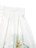 Purpdrank  Vacation Front Button Flower Print Skirt Women's 2025 Summer High Elastic Waist A-line Casual Long Skirts Female
