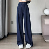 Purpdrank  Vintage Thin Denim Loose Women's Wide Leg Pant 2025 New High Waist Button Straight Casual Full Length Trousers Female