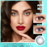 Purpdrank  1Pair Fashion Makeup Blue Contacts Lenses Yearly Soft Blue Eyes Gloss Blue Eyes Color Sea Blue Ocean Heart Blue Eyes