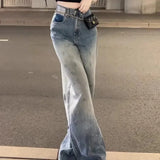 Purpdrank  Star New In Womens Jeans Wide Leg Gyaru Shiny Xxl Korean Fashion Retro Denim Pants for Women Casual Loosefit Clothes A Trousers