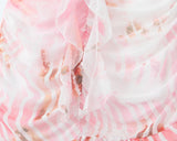 Purpdrank  Sexy Bow Ruffles V neck Tie-dye Print Mini Sling Dress Women Hollow Out Front Ruched Package Hips Irregular Robe Holiday