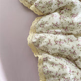 Purpdrank  INS Flower Bedding Set Soft Washed Cotton Bed Sheet Queen King Size Duvet Set Skin-friendly Comforter Set Pillowcase Bed Linens