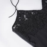 Purpdrank  Sexy Slim Lace Halter Dress See Through Patchwork Pu Leather V-Neck Sleeveless Mini Dresses For Women Summer Party Clubwear Lady
