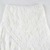 Purpdrank  Sexy Spice Girl Skirt Dark Wind Lace Stitching Irregular Sexy Perspective Long Skirt Spring And Summer Fashion Women's Clothing
