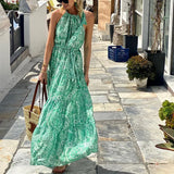 Purpdrank  Women's n Print Casual Dr Svel mid Waist Skirt Sweet Sle Summer Faion mid Length Gown Polyester Fabric