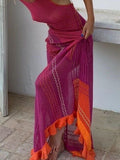 Purpdrank  Women Sexy Y2k One Shoulder Long Sleeve Crochet Knit Long Dress Summer Beach See Through Party Grunge Club Cover Up Outfits
