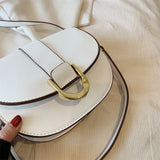 Purpdrank  Famous Brand Saddle Shoulder Bags For Women Golden Hardware Solid Color PU Crossbody Bag New Luxury Designer Handbags