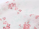 Purpdrank  Spring Summer White Pink Floral Print Flare Cuff Long Sleeve Pullover Shirt Women Bow O Collar Loose Short Blouses Femme Tops