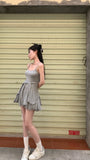Purpdrank  Autumn New Sling Short Black Dress Sets Women High Street Spicy Girls Crop Top & Short Mini Dress Sexy Club Two Piece Tracksuit