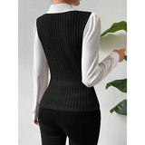 Purpdrank Autumn Winter  Women's Shirt Autumn Decent Long Sleeve V Neck Shirt Collar Slim Fit Blouses