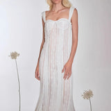 Purpdrank  Summer 2025 Elegant Fashion Dress with Suspenders Sexy Openwork Lace Strapless One-shoulder Women's Dress