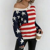 Purpdrank  Women's Sweaters Autumn Winter Fashion Comfortable 2025 USA Print Long Sleeve Round-Neck Daily Sweaters