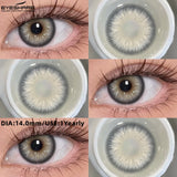 Purpdrank  2pcs Colored Contact Lenses Fashion Blue Green Eye Contacts Soft Black Lens Gray Beauty Pupils Brown Eyes Makeup Lens