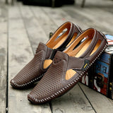 Purpdrank  Men Summer Loafers Breathable Driving Shoes Cool Moccasins Hollow Out Male Lazy Shoes Leisure Walk Men Sandals