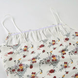 Purpdrank  Prairie Chic Summer Women Floral Camisole Y2K Aesthetic Lace-up Sleeveless Crop Top Cute Streetwear Vintage Tank Top