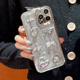 Purpdrank  Luxury Plating 3D Butterfly Star Phone Case For iPhone 12 13 14 11 15 Pro Max X XR TPU Glitter Cover For iPhone 14Pro 13 Pro Max