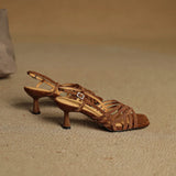 Purpdrank  new Summer Women Sandals Sheep Suede Leather Women Shoes Open Toe Ankle Strap Shoes Square Toe Thin Heel Sandals