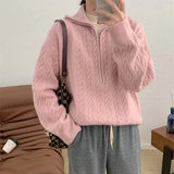 Purpdrank - Autumn Oversize Knitted Sweater Women 2023 New Vintage Pullover Baggy Long Sleeve Zipper Sweaters Lady Half High Collar Korean