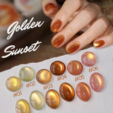 Purpdrank  10ML 1-16pcs New Style Loulan Ancient City Cat Eye Gel Nail Polish Black Chocolate Amber High-grade Glass Bead Nails