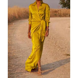 Purpdrank  Folds Graduation Gala Evening Dress Celebrity Guest Dress Autumn Elegant Women Loose Party Dress Sexy Chic Fashion Long Sleeve