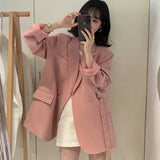 Purpdrank  Fashion Lace-up Blazers for Women Spring Two-Button Loose Long Sleeve Suits Jackets Elegant Popular Office Lady Coat Mujer