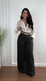 Purpdrank  Women Shiny Yellow Capris Pants High Waist Trousers Office Work Lady Full Length Summer Bottoms Capris Autumn Winter