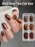 Purpdrank  10ML 1-16pcs New Style Loulan Ancient City Cat Eye Gel Nail Polish Black Chocolate Amber High-grade Glass Bead Nails