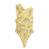 Purpdrank  Spring New Women's Fashion and Elegance Slim Fit Versatile Silk Mesh Tight jumpsuit